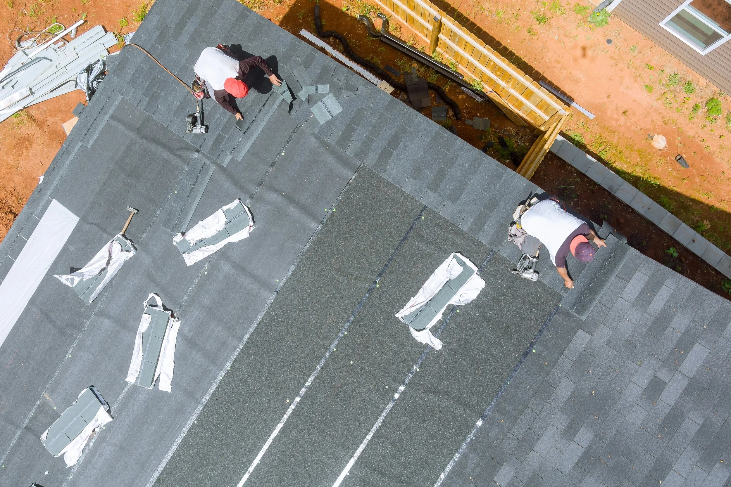New shingle roof installation