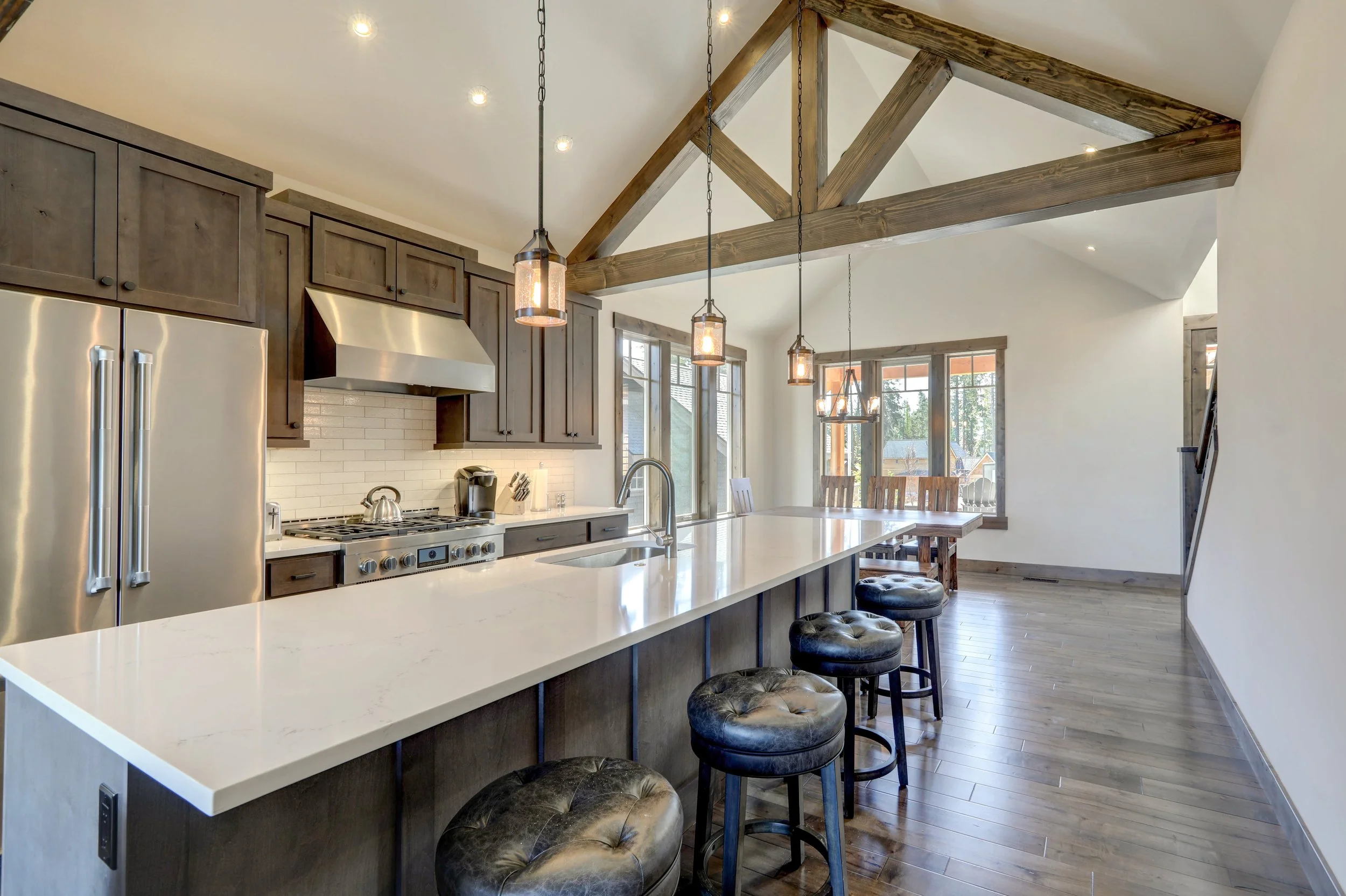 Remodeled kitchen with custom cabinetry